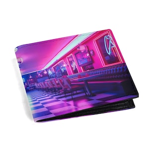 Portafoglio da cena retrò in stile old school - Tasca portamonete - Portadocumenti - Scomparti per carte di credito - Borsa da ristorante