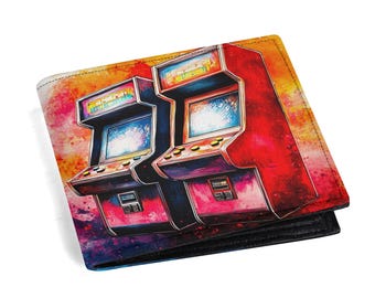 Retro Gaming Wallet - Coin Pocket, ID Window, Credit Card Slots Included
