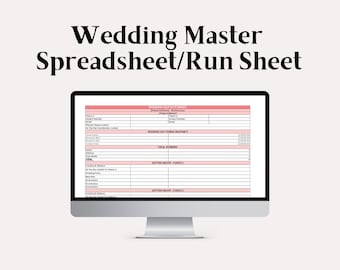 Wedding Master Spreadsheet/Run Sheet/Timeline