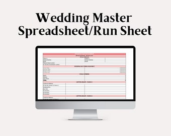 Wedding Master Spreadsheet/Run Sheet/Timeline