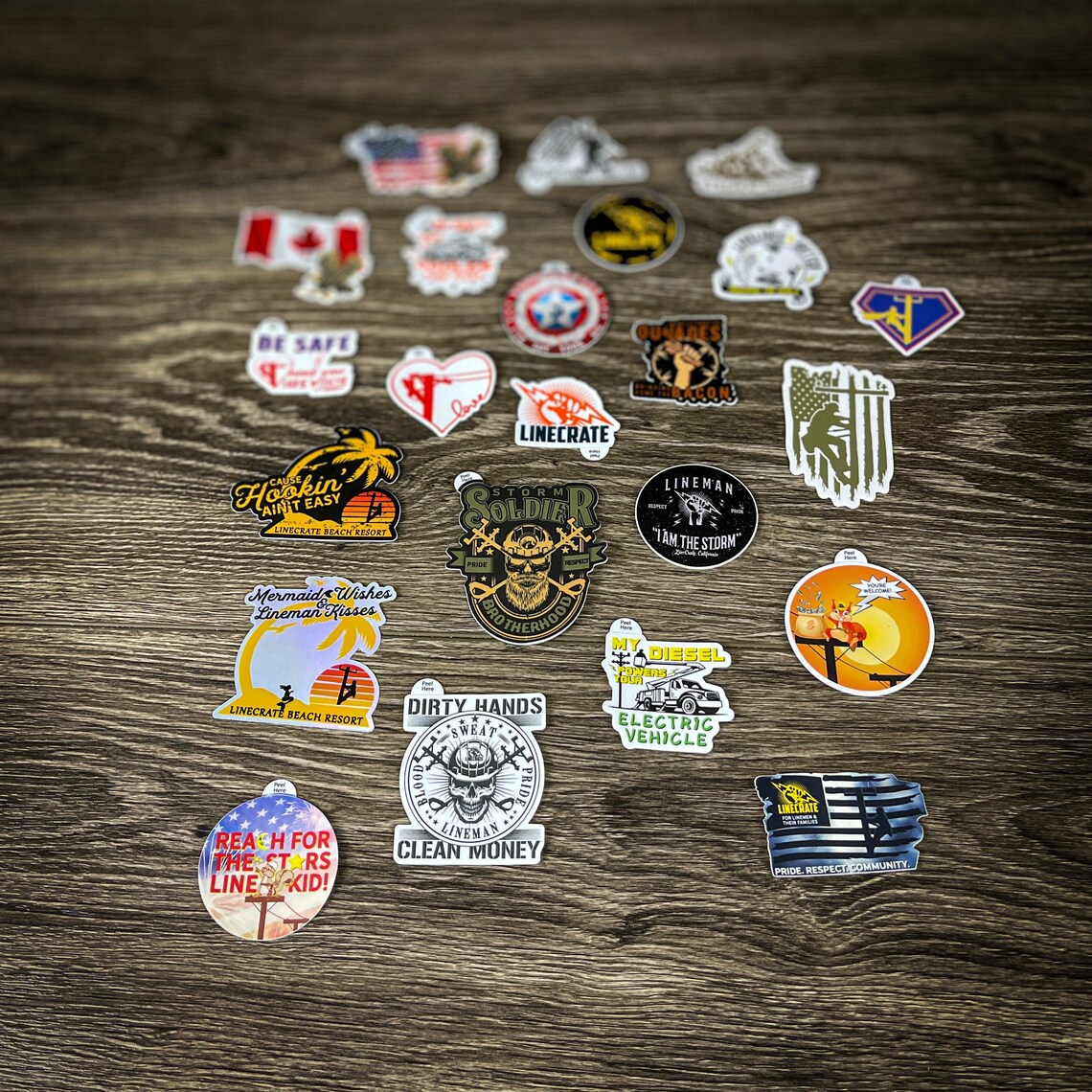 Sticker Line Men 10-pack Lineman Sticker Set - Hard Hat & Toolbox Decals - Etsy
