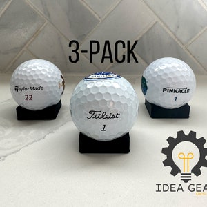 3 Pack Golf  Ball Holder / Stand / Display / Shelf Display - Golf art and decor