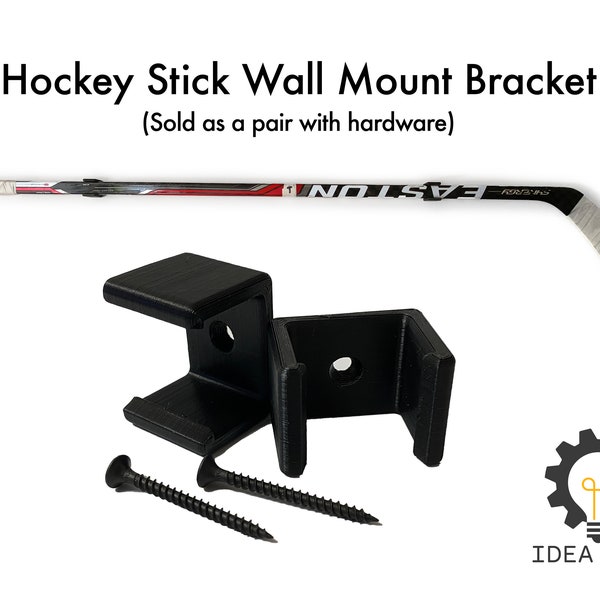 Hockey Stick Wall Mount Bracket - Sold as a Pair (Hardware Included)