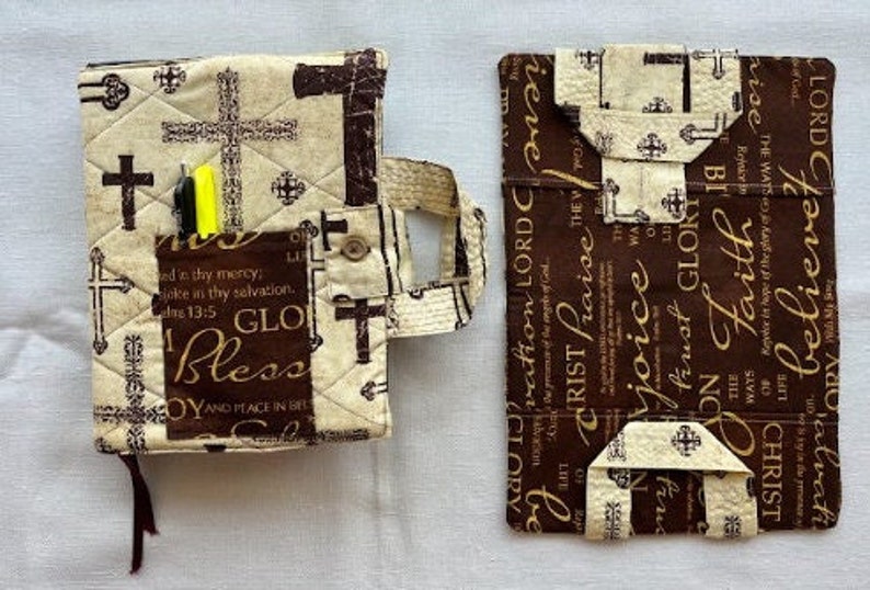 Handmade Quilted Fabric Bible Cover Etsy