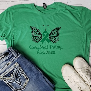 Zhirolähmung Awareness Shirt, Schmetterling zhirnlähmung Awareness Shirts, Support Survivor, DP Geschenk T-Shirt, Family Support T-Shirts