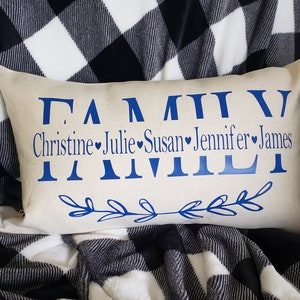 Personalized Family Pillow Cover, grandma gift mothers day pillow, Inspirational Pillow, Living Room Pillow, Name Pillow, Decorative Pillow