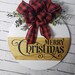 Merry Christmas Wooden Door Sign Christmas Tree Green Elf