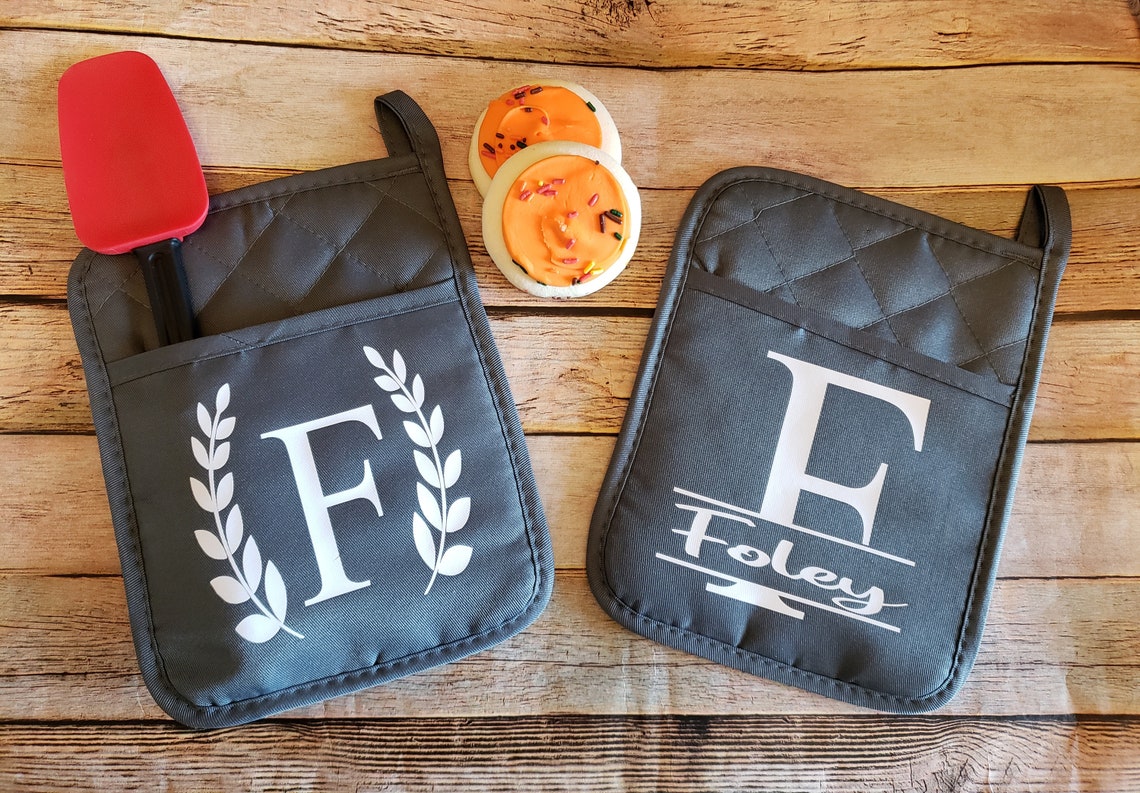 Personalized Pot Holders Personalized Gift Monogram Oven Etsy