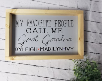 Mes personnes préférées, Nana, arrière-grand-mère, cadeau de grand-parent, cadeaux de Noël des enfants, décor de grand-parent, nos personnes préférées nous appellent