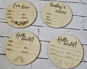 Baby Announcement Sign With Birth Stats, Wood Sign for Name Reveal, Baby Name Reveal, Personalized Baby Name Sign, Sign For Hospital