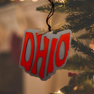 Ohio Christmas Ornaments, Ohio Ornament, Wooden Ornaments, State Ornament, Ohio state gifts, Ohio Souvenirs, The Buckeye State,