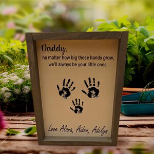 Father&#39;s Day Handprint Sign, Fathers Day, Handprint Sign, Personalized gift from kids, Custom fathers day gift,
