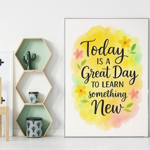 Motivational quote poster for kids, room wall art for classroom, inspirational decor, positive wall art, office art, mental health poster
