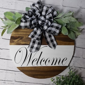 Front Door Decor, Front Door Wreath, Welcome To Our Home, Front Door Sign, Door Hanger, Housewarming Gift, Home Decor