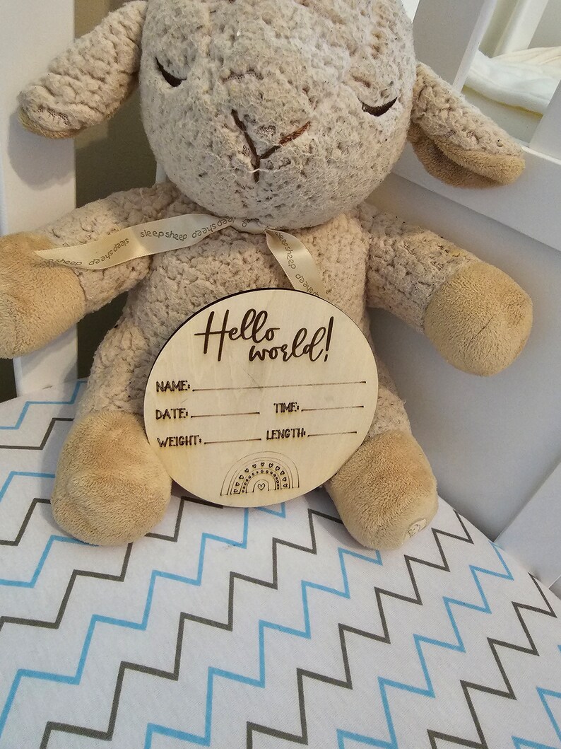 Baby Announcement Sign With Birth Stats, Wood Sign for Name Reveal ...