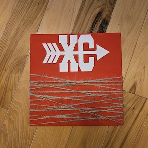 XC Cross Country Arrow Wood Sign - Rustic Sports Decor