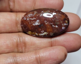 Blood Agate cabochon, 38 x 22.9 x 6.6 mm, Blood Stone Agate Pendant Stone, Blood Red Moss Agate Gemstone, Blood Agate  Cabochon