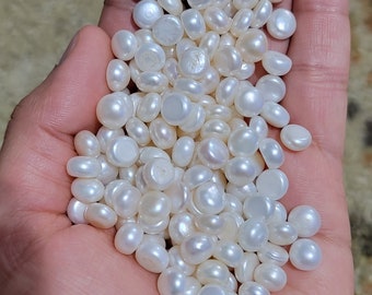 Pearls, 7.5-8 mm Fresh Water Pearls, Flat Back, AAA+ Grade, Undrilled Pearls, One Pair of the Pearls for 4.99, Best value for money deal !