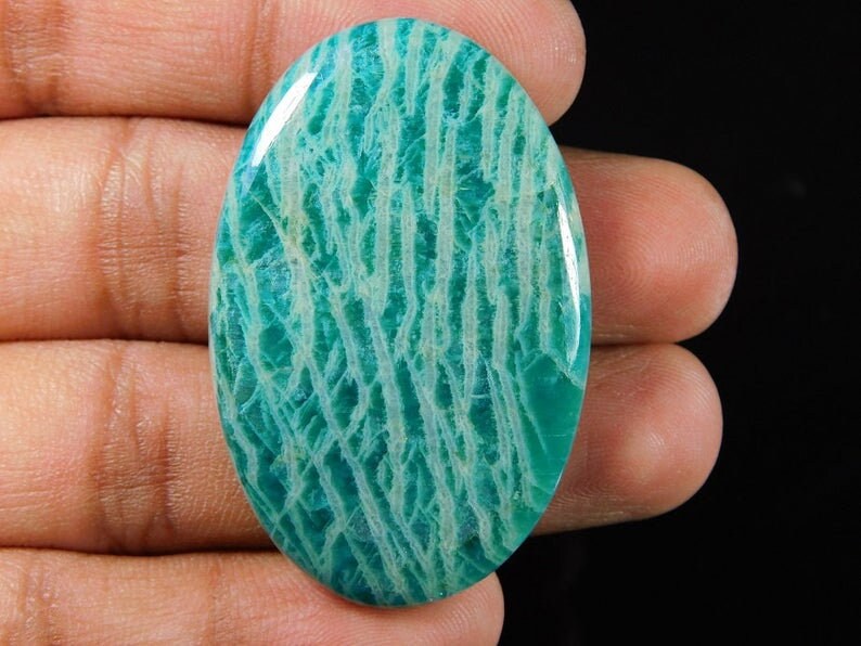 69.00 Cts Beautiful Natural Amezonite Cabochon Amezonite Loose Gemstone 29x45x6 MM Approx Amezonite Pendent For Jewelry Making