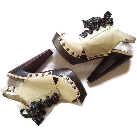 Missselfridge vintage high heels wood heels shoes