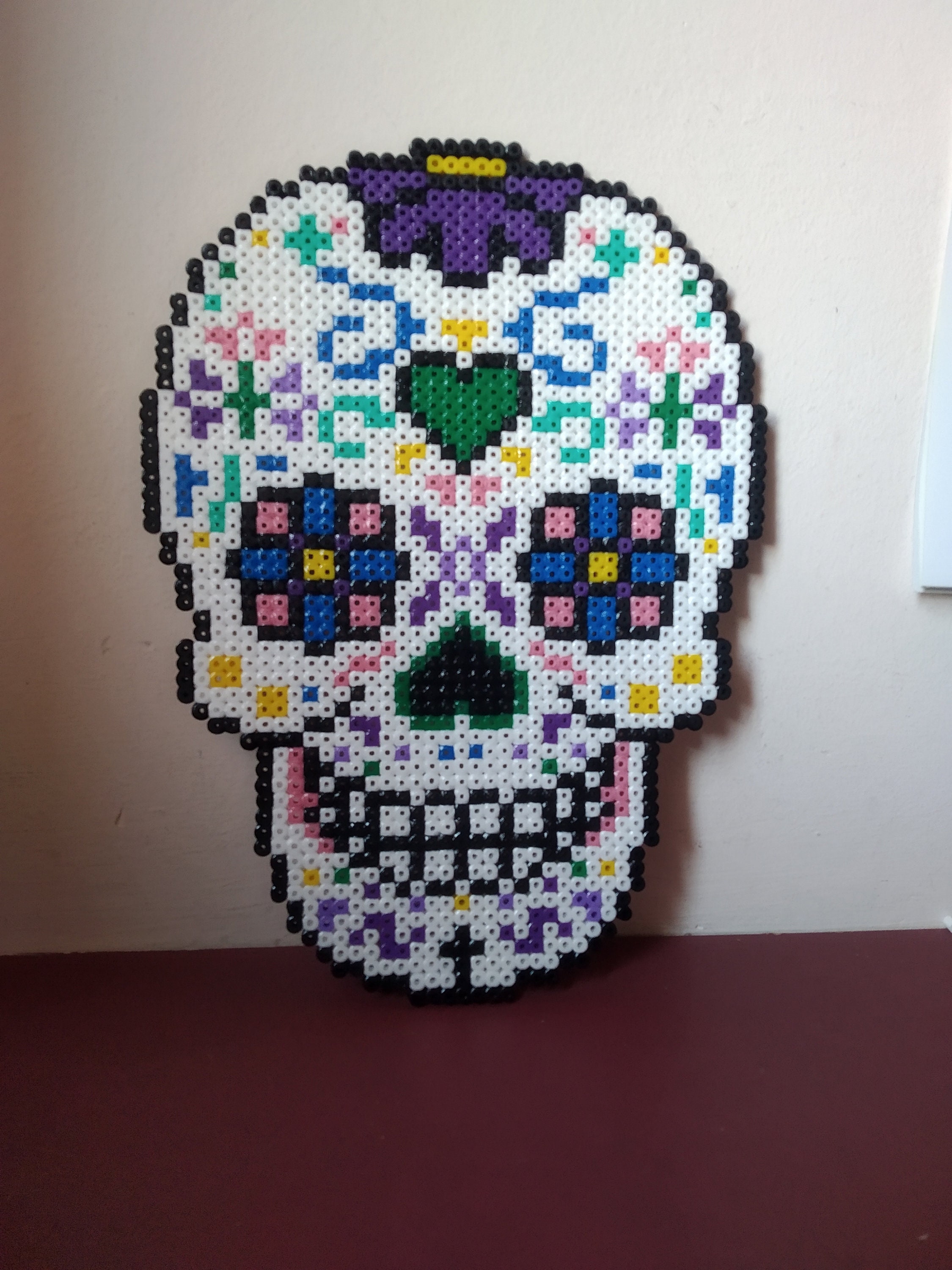 Calavera mejicana Hama Beads Perler Beads Pixel Art Etsy