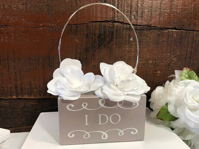 Wooden Flower Girl Box W/handle Wedding Decor Etsy