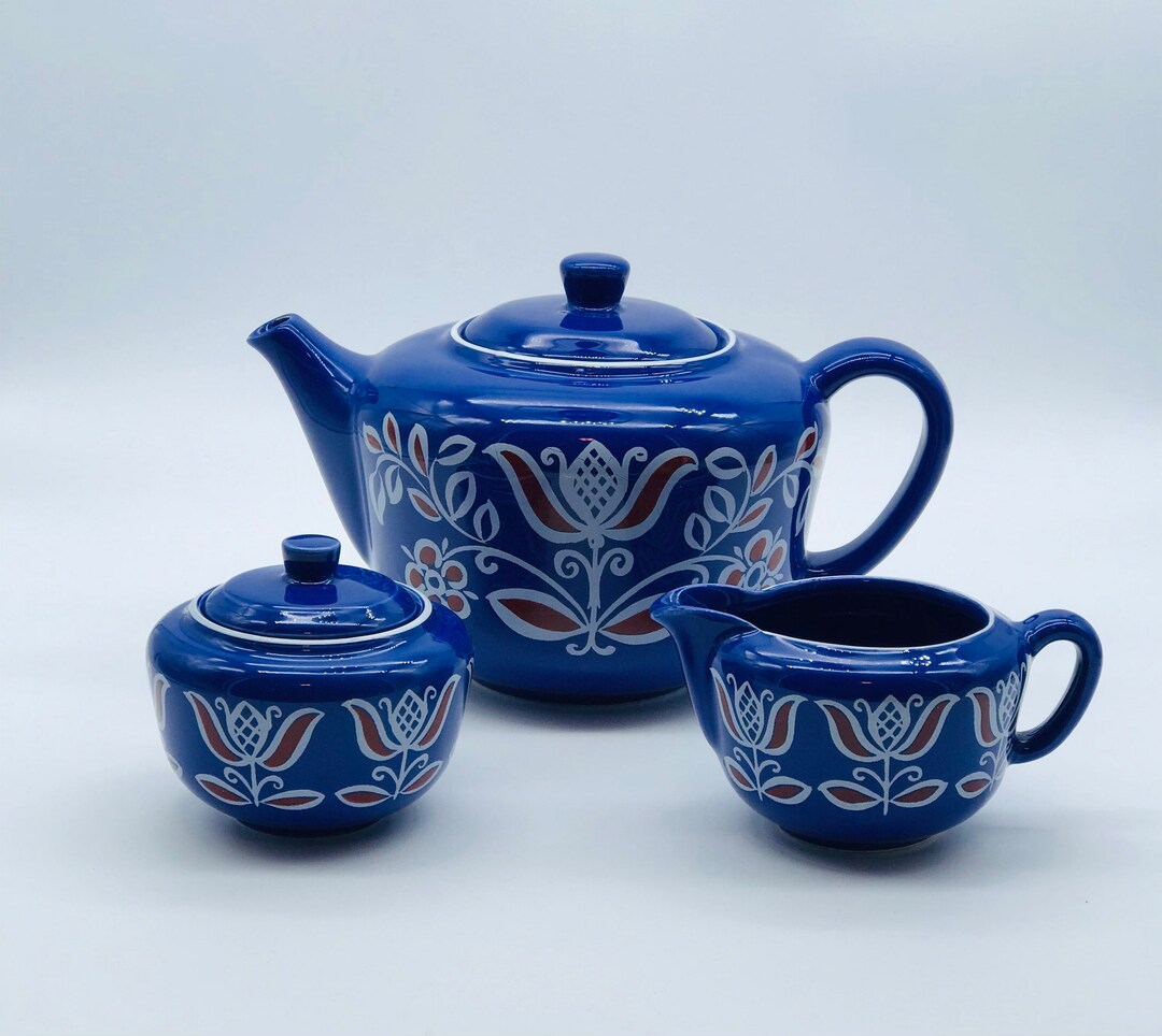 Tea Set Vintage Waechtersbach Teapot, Creamer and Covered Sugar Bowl