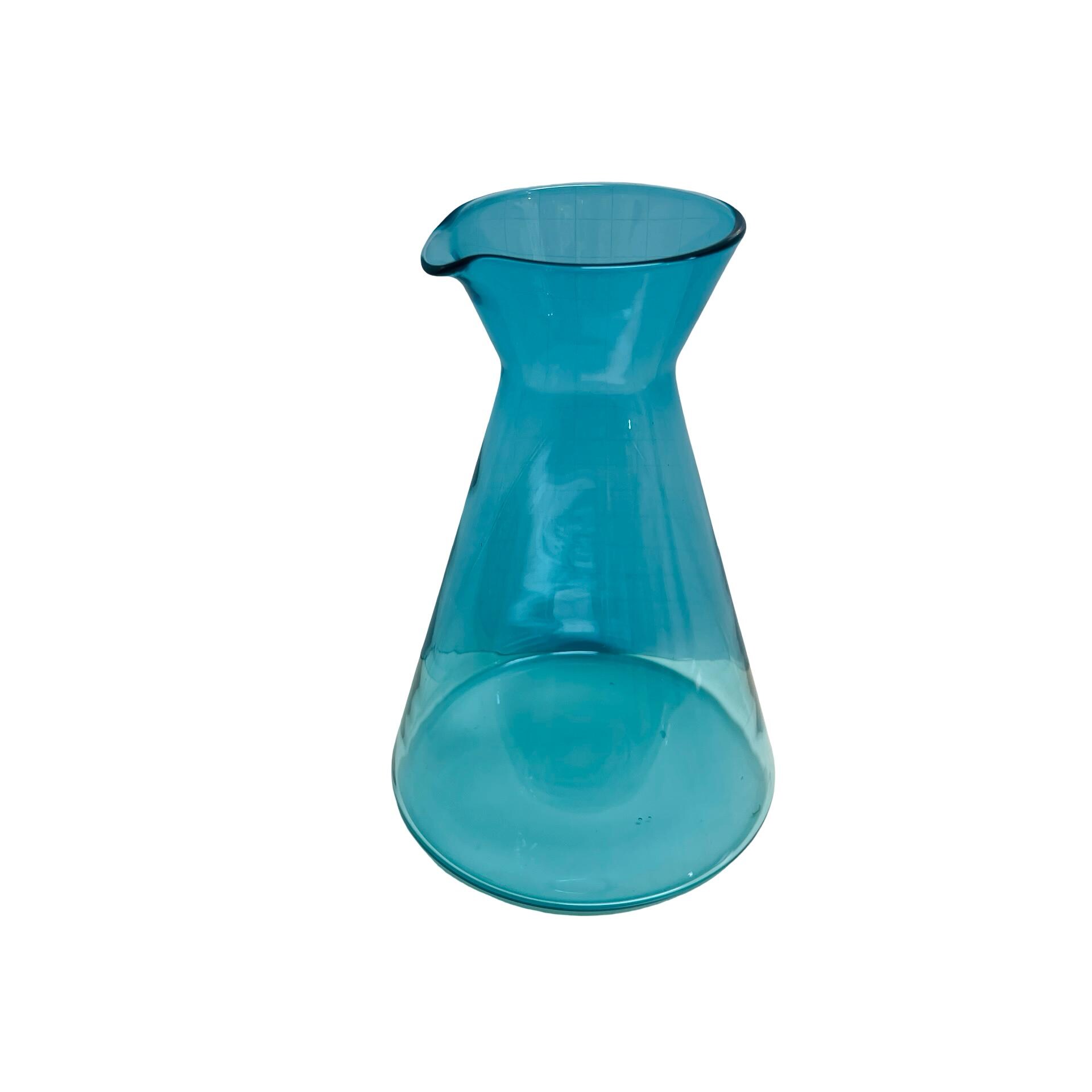 Türkise Glas Karaffe Vintage IKEA Leende Wasserflasche Saftkrug Weinkrug
