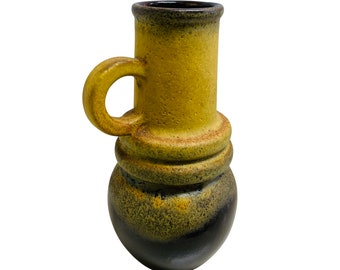 West German Pottery 1970s Scheurich Wien Ceramic Vase 428-26 Fat Lava Drip Glaze