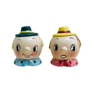 PY Japan Mr&Mrs Salt and Pepper Shakers, Rare Set, Man and Women Cruet Set