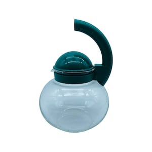 Bouilloire Guzzini Focus en verre avec poignée et couvercle en plastique vert, design postmoderne pour faire bouillir de l'eau