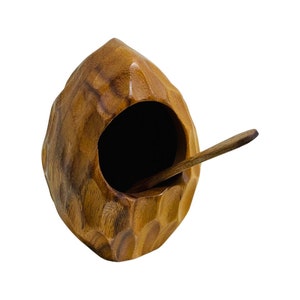 Acacia Wood Nut Bowl with Spoon Retro Snack Serving Dish Wood Bowl Mints Candies