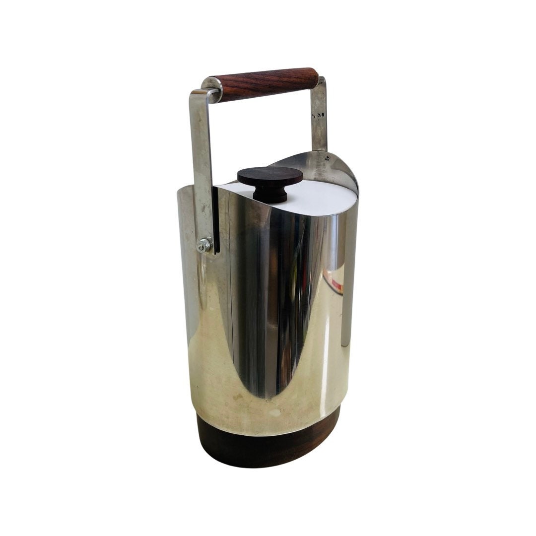 MCM Ice Bucket Ekco Eterna Marion Weeber Stainless Steel Rosewood