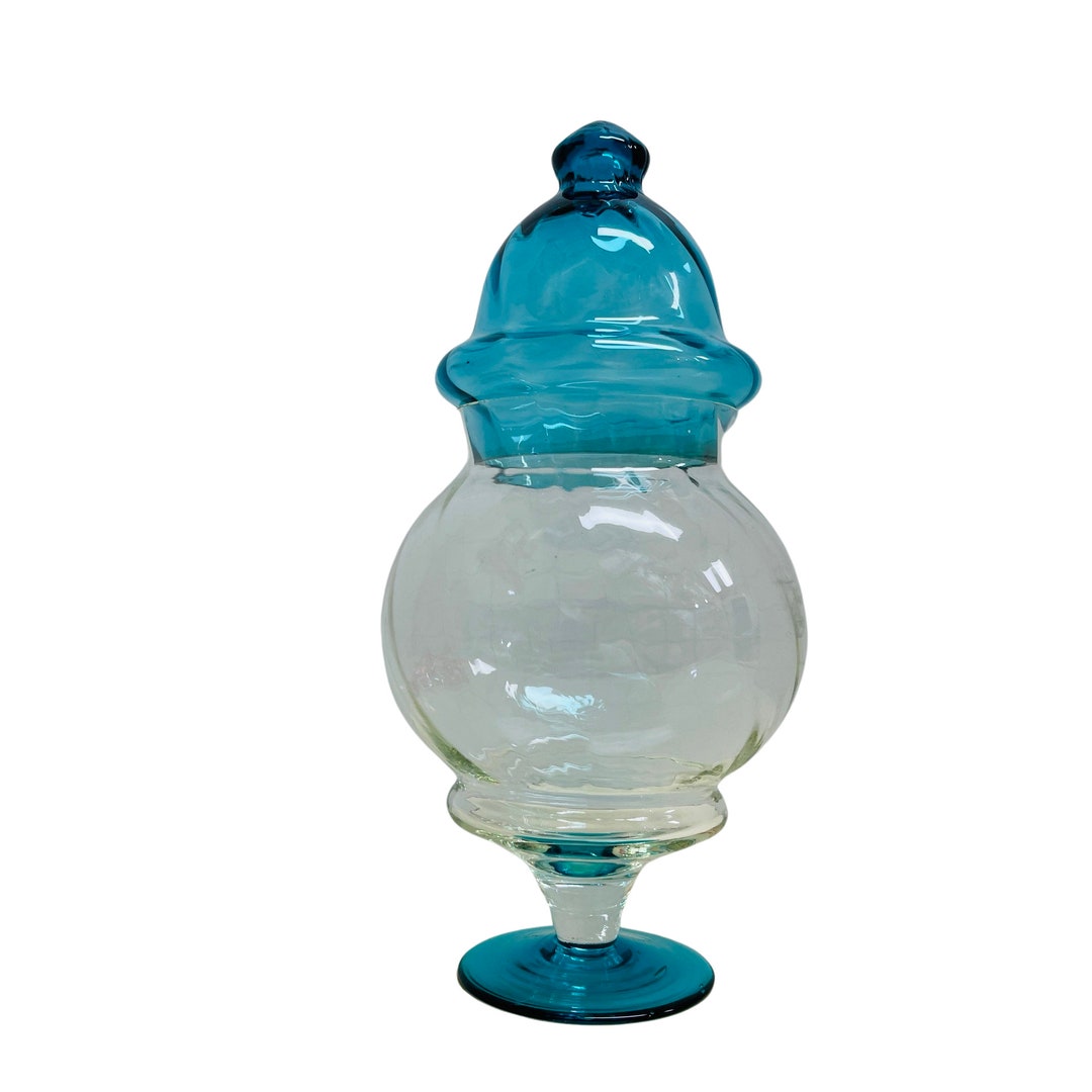 BELLE VOUS 3 Pack Clear Glass Apothecary Candy Storage Jar Set - Decorative Victorian Canister Jars with Lids for Wedding & Home - For Food, Sweet