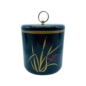 Ice Bucket Vintage Black Lacquerware Hand Painted Eaton’s Collection Japan Glamorous Barware Cocktail Party
