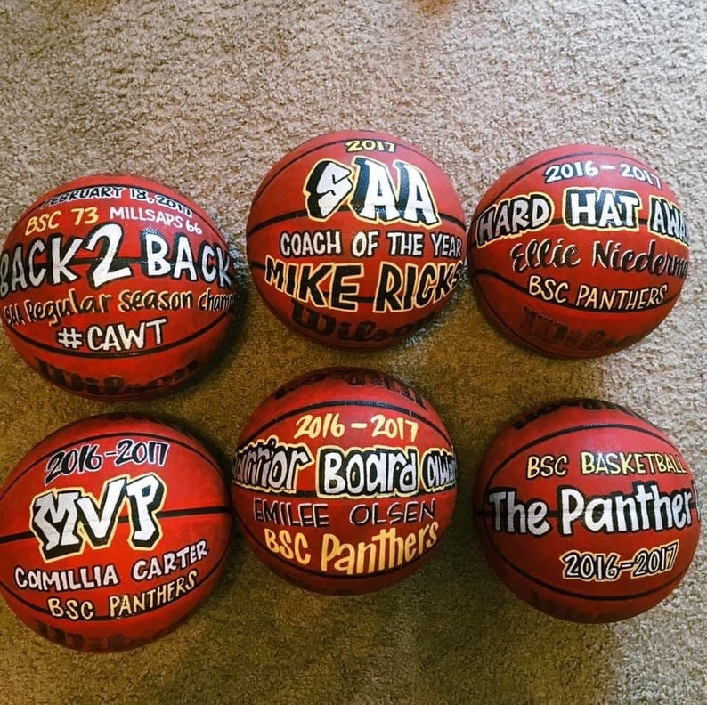 Hand Painted Customizable Basketballs Etsy