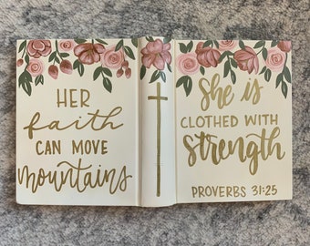 Custom Hand Painted Bible / Personalized Bible / Family Bible / Wedding Bible / Baptism Gift / Painted Bible