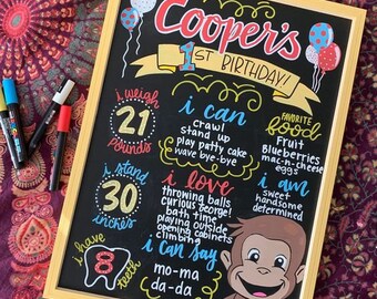 Birthday Themed Milestone Chalkboard
