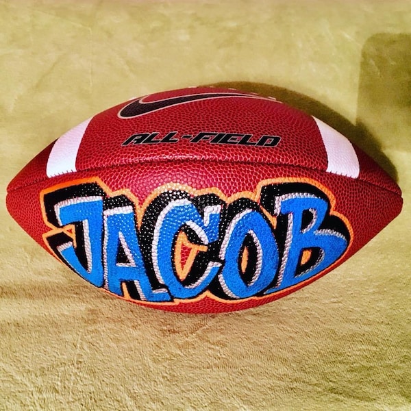 Hand Painted Football Etsy