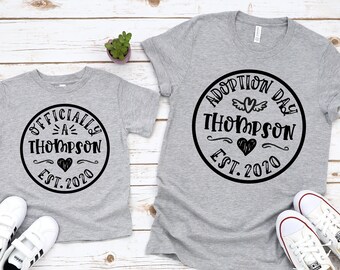 Modern Adoption Day Family Shirts Infant-Adult Sizes Short Sleeve Tee