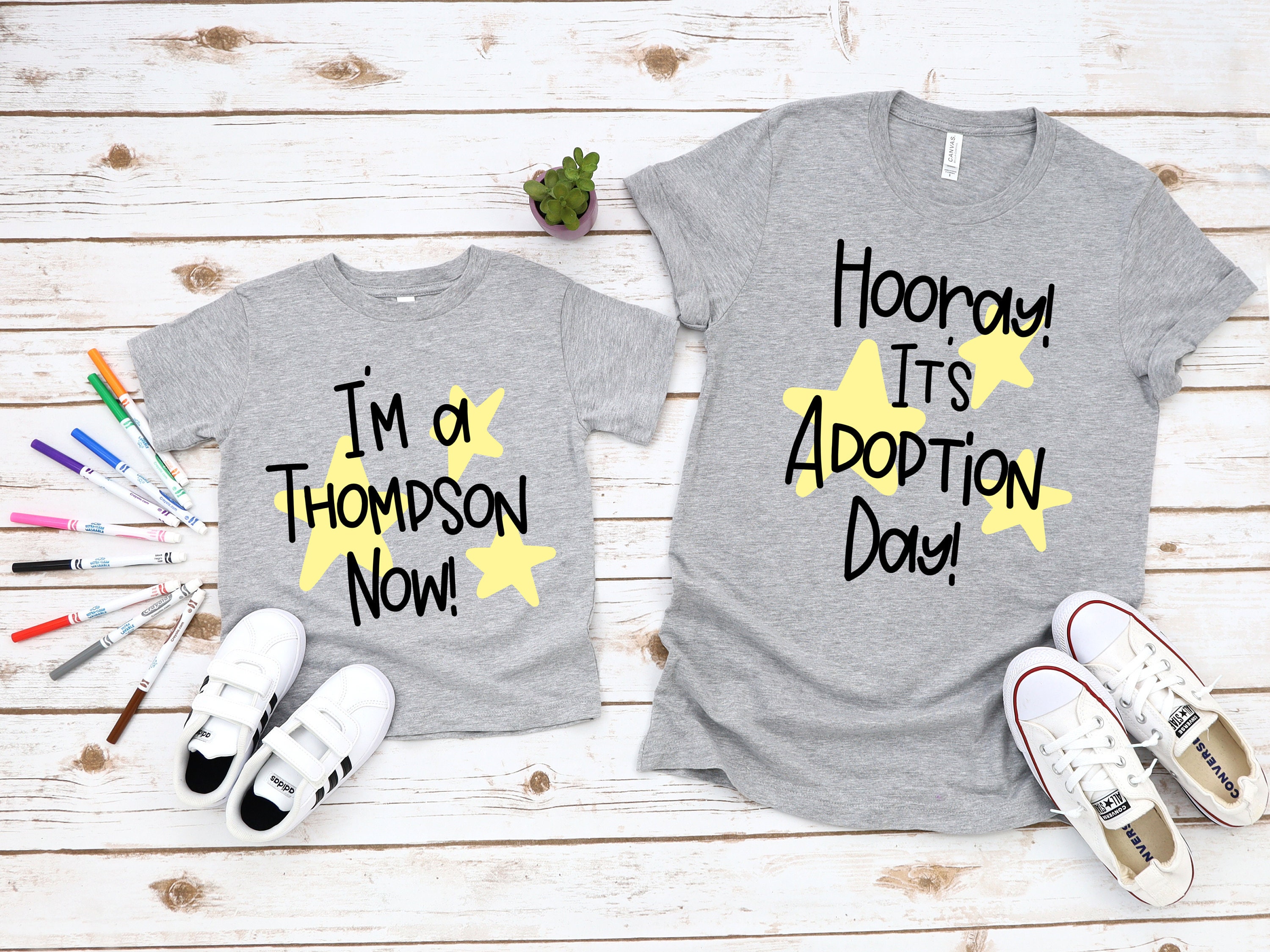 Hooray It's Adoption Day Family Shirts Infant-adult Sizes Short