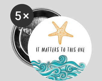 5-Pack It Matters to This One Starfish Story Adoption Day 2.2&#39;&#39; Buttons