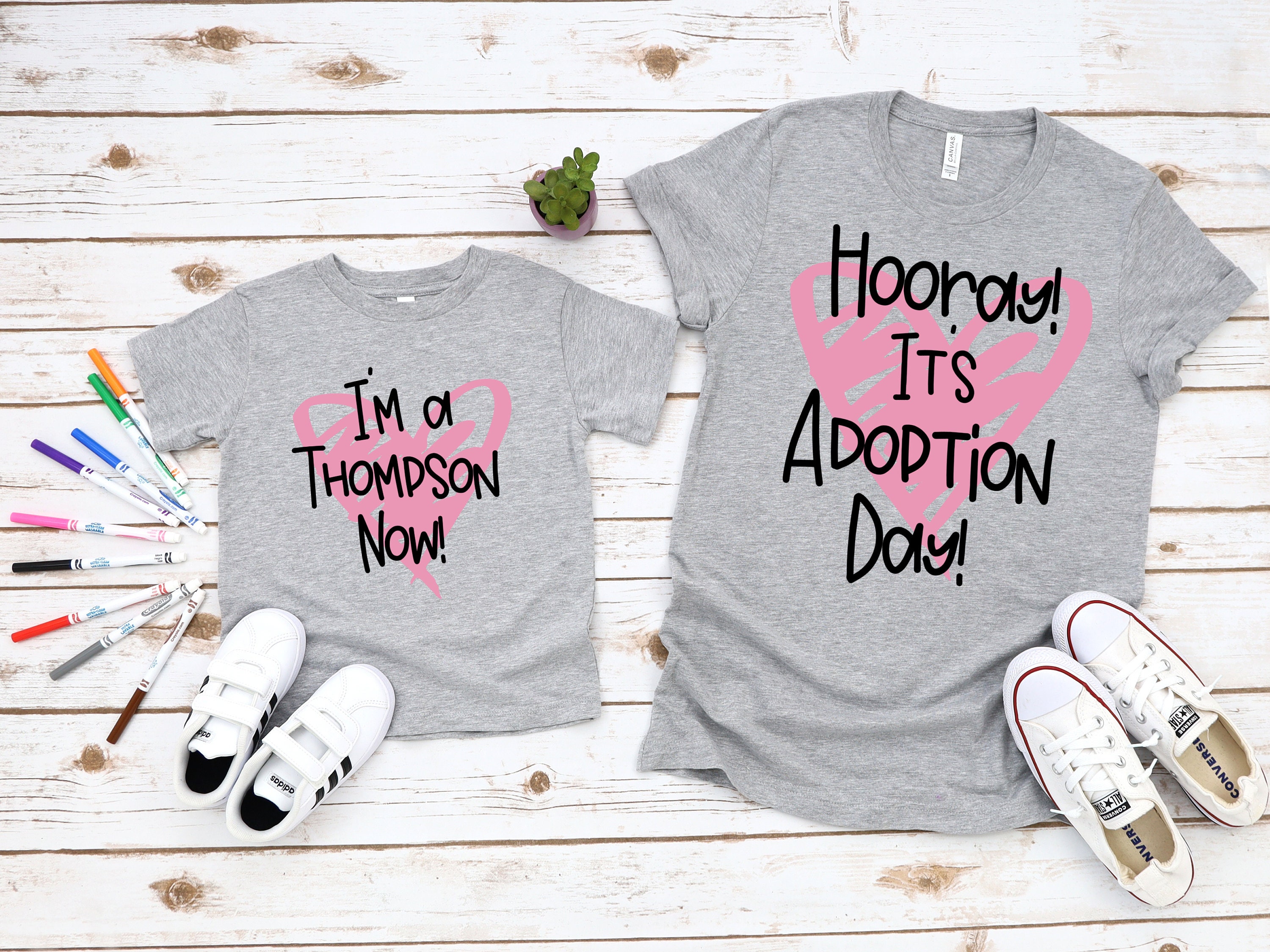 Hooray It's Adoption Day Family Shirts Infant-adult Sizes Short