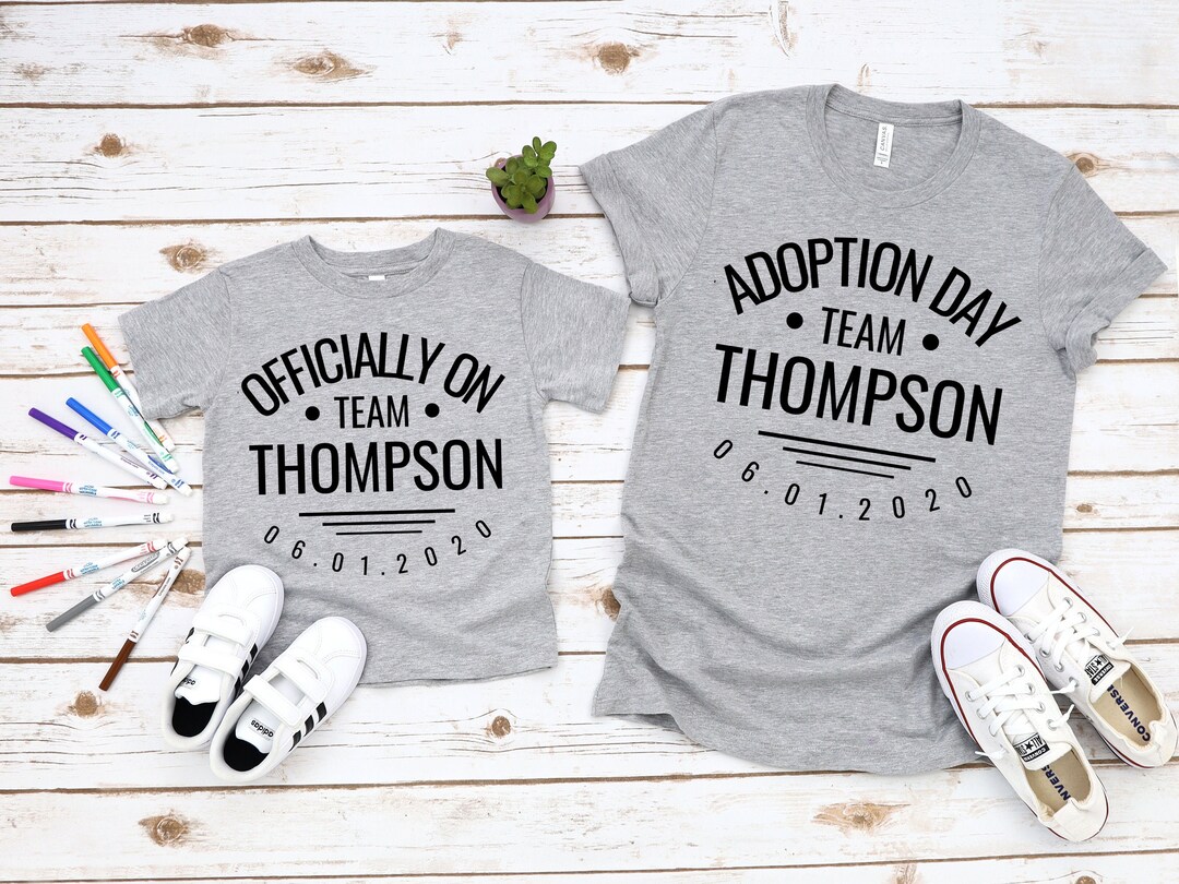 Modern Adoption Day Team Family Shirts Infant-adult Sizes Short