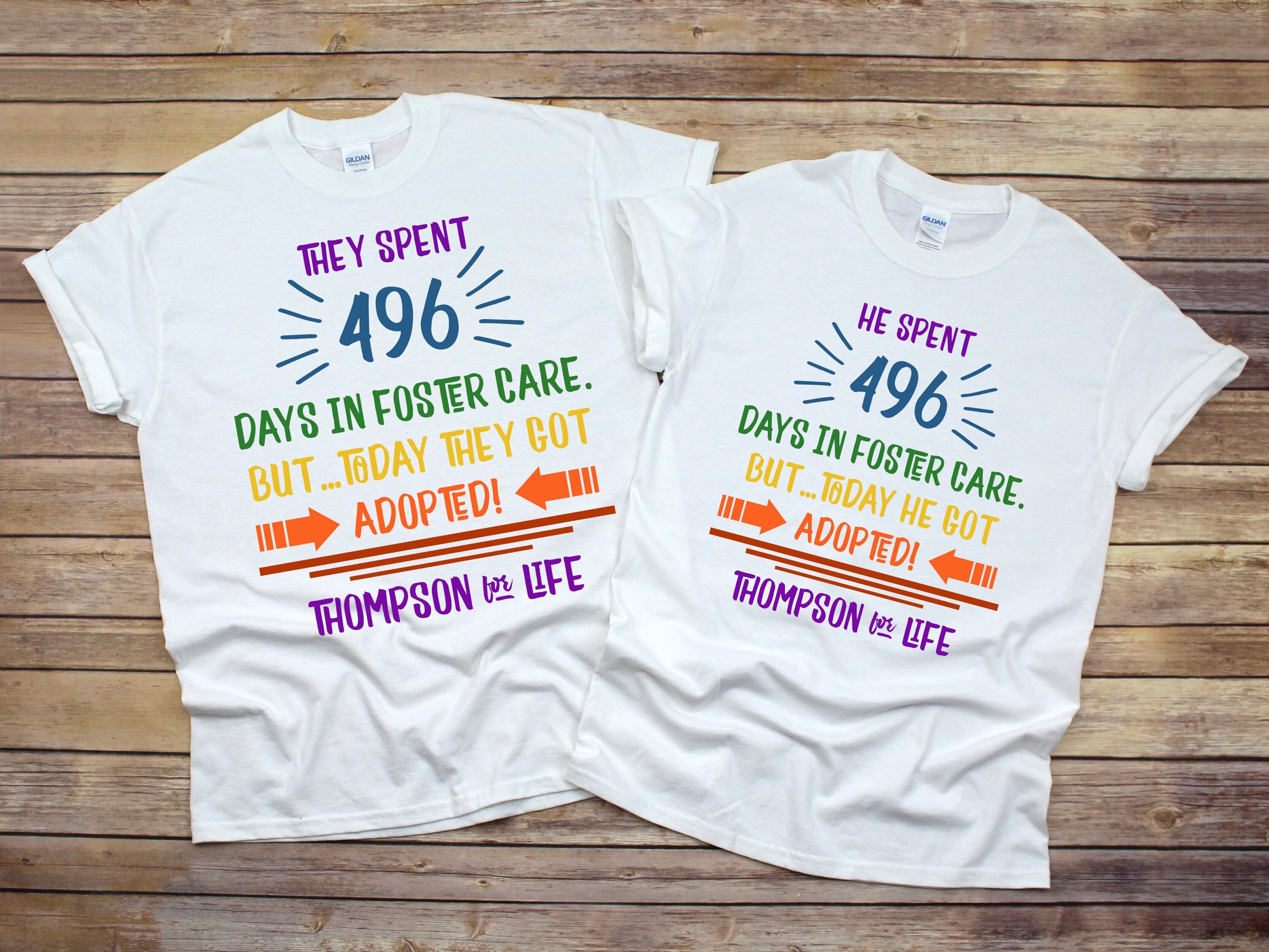 Days Spent in Foster Care Shirt Custom Adoption Day Shirts Infant-Adult