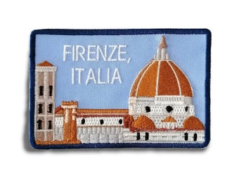 Parche bordado FIRENZE ITALIA, parche de mochila bordado a máquina, parche de paisaje urbano