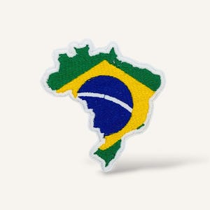 Brasilien Aufnäher, gestickte Landkarte, gestickte Flagge, Aufnäher, zum Aufbügeln, Aufnähen