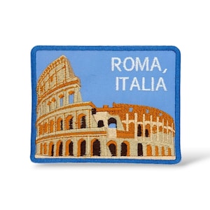 Parche bordado ROMA ITALIA, parche de mochila bordado a máquina, parche de paisaje urbano, parche de monumento, parche del Coliseo
