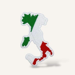 Naszywka haftowana Włochy, haftowana mapa, haftowana flaga, haft krajowy, żelazko, naszywka do przyszycia