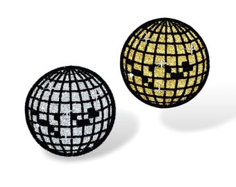 Disco ball patch. Bright disco ball, iron on, sew on
